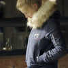 Penelope Lyon Ladies Bomber Jacket with Faux Fur Trim