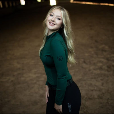 Equestrian Stockholm Long Sleeved Vision Top Sycamore Green