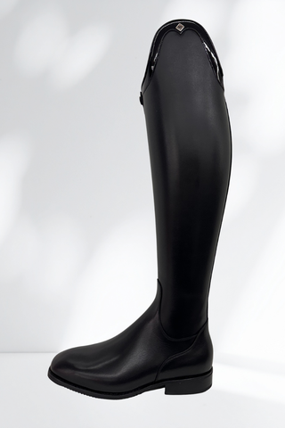 DeNiro Bellini Dressage Boots with Rondine Patent Cuff and Comfort Knee