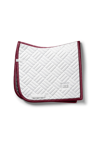 Equestrian Stockholm Dressage Saddle Pad Modern White Merlot