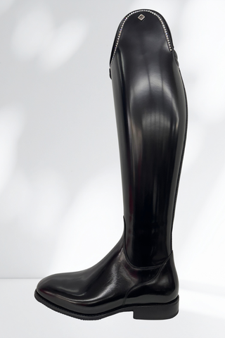 DeNiro Bellini Dressage Boots Brushed Leather with Crystal Swarovski Line Top and Comfort Knee