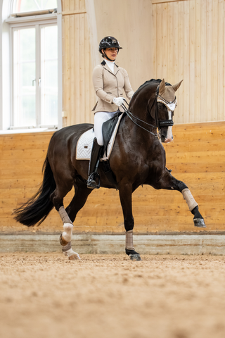 Equestrian Stockholm Dressage Saddle Pad Modern White Sand