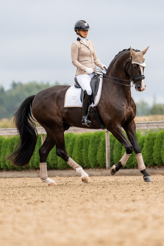 Equestrian Stockholm Dressage Saddle Pad Modern White Sand