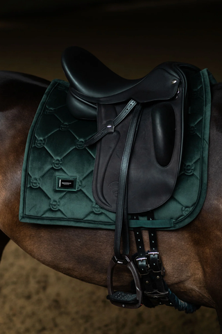 Equestrian Stockholm Dressage Saddle Pad Velvet Sycamore Green