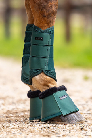Equestrian Stockholm Bell Boots with Fur Sycamore Green