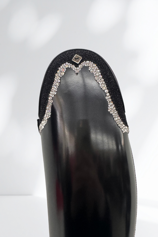 DeNiro Bellini Dressage Boost Brushed Leather with Rondine Stardust Cuff and Swarovski Rhinestone Top and Comfort Knee