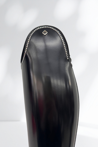 DeNiro Bellini Dressage Boots Brushed Leather with Crystal Swarovski Line Top and Comfort Knee