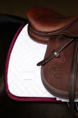 Equestrian Stockholm Jump Saddle Pad Modern White Merlot