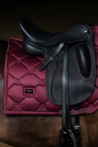 Equestrian Stockholm Dressage Saddle Pad Satin Merlot
