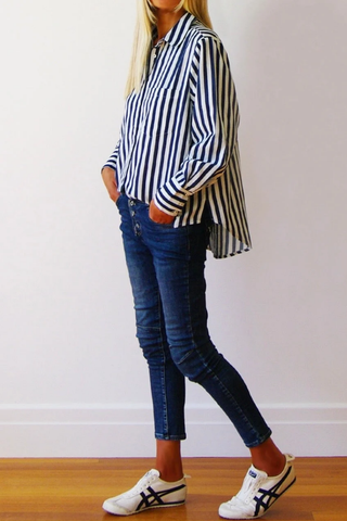 Who's Charlie Mila Wide Stripe Shirt