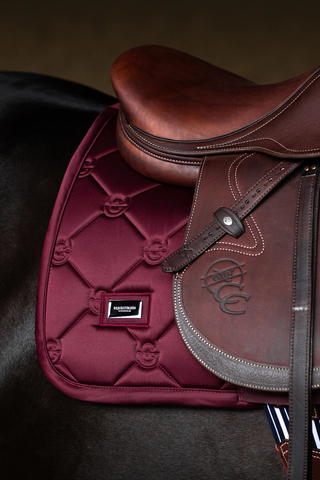 Equestrian Stockholm Jump Saddle Pad Satin Merlot