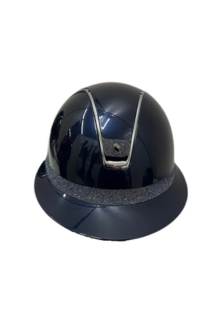 Samshield Miss Shield 2.0 Shadow Glossy Helmet Navy with Crystal Fabric Frontal Band and Blazon