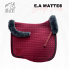 Mattes Eurofit Dressage Saddle Pad Burgundy with Dark Grey Sheepskin Trim