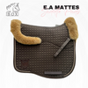 Mattes Eurofit Dressage Saddle Pad Brown with Honey Sheepskin Panels and Trim