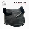 Mattes Black Dressage Saddle Pad Fleece Panels Front and Rear with Silver Graphite Piping