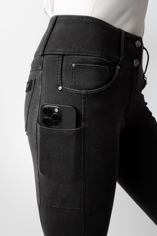 Horze Carolyn Ladies Full Seat Denim Breeches with Phone Pocket