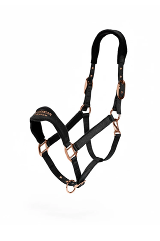 Equestrian Stockholm Anatomical Fleece Halter Black Blush