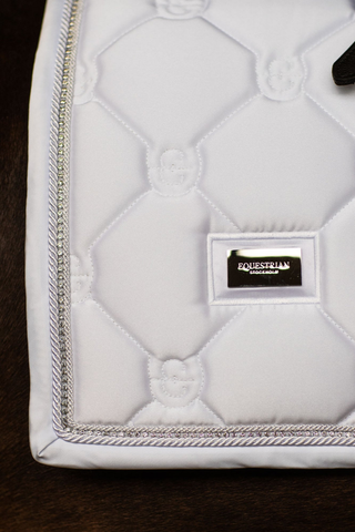 Equestrian Stockholm Dressage Saddle Pad Crystal Shine White