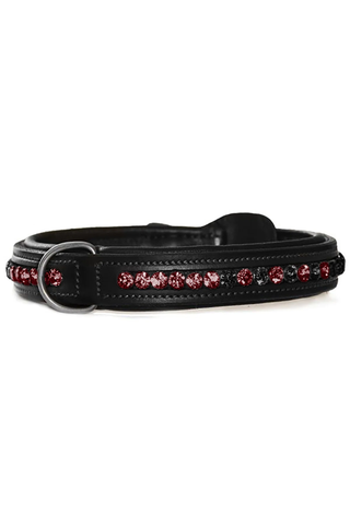 Equestrian Stockholm Dog Collar Merlot Ombre