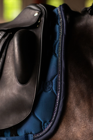 Equestrian Stockholm Dressage Saddle Pad Crystal Shine Blue Meadow