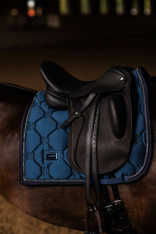 Equestrian Stockholm Dressage Saddle Pad Crystal Shine Blue Meadow