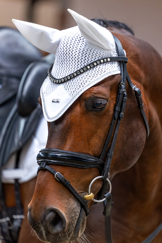 Equestrian Stockholm Ear Bonnet Modern Crystal White