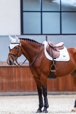 Equestrian Stockholm Ear Bonnet Modern Crystal White