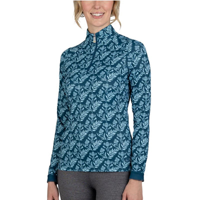 Kastel Denmark Botanical Print Long Sleeve Baselayer Sailor Blue