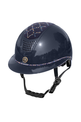 FairPlay Quantinum Spotlight 2.0 Shiny Wide Peak Helmet with Vintage Gold Crystals