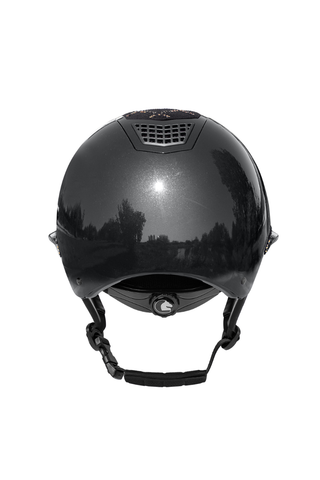 FairPlay Quantinum Spotlight 2.0 Shiny Wide Peak Helmet with Vintage Gold Crystals