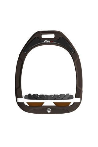 Flex-On Green Composite Inclined Ultra Grip Stirrups BROWN/WHITE/BROWN