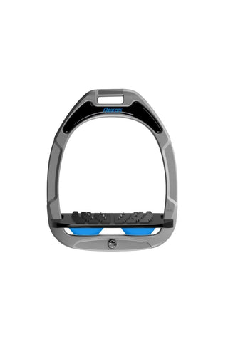 Flex-On Green Composite Inclined Ultra Grip Stirrups LIGHT GREY/BLACK/BLUE