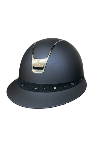 Samshield Miss Shield 2.0 Shadow Matt Helmet Royal Flower Frontal Band Navy
