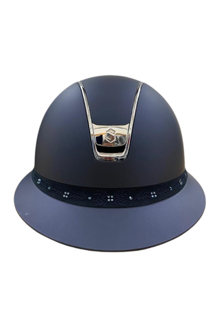 Samshield Miss Shield 2.0 Shadow Matt Helmet Royal Flower Frontal Band Navy