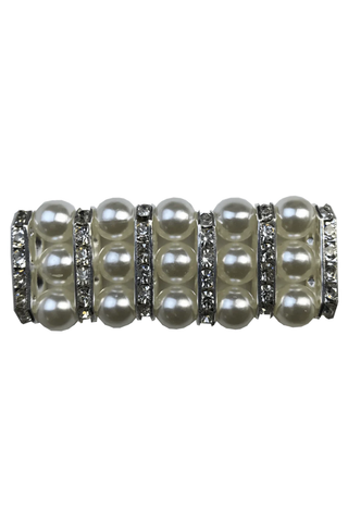 Hamag Pearl Hair Scrunchie with 3 Strand Diamantes