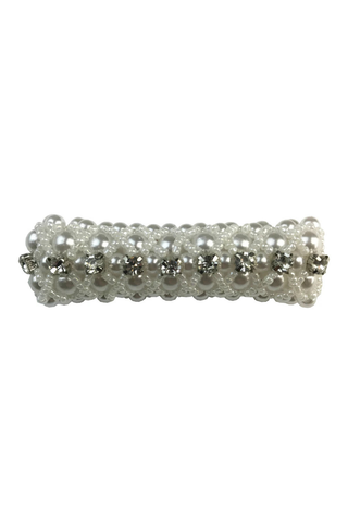Hamag Pearl Hair Scrunchie with Beads and Crystals