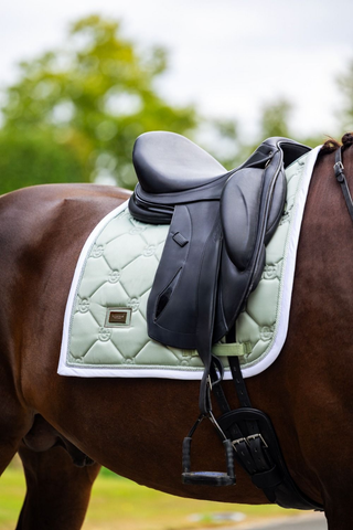 Equestrian Stockholm Dressage Saddle Pad Pistachio White