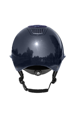 FairPlay Quantinum Spotlight 2.0 Shiny Wide Peak Helmet with Silver Crystals