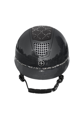 FairPlay Quantinum Spotlight 2.0 Shiny Wide Peak Helmet with Silver Crystals