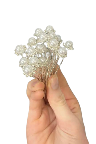 Pearl and Rhinestone Hair Pins 20 Pack