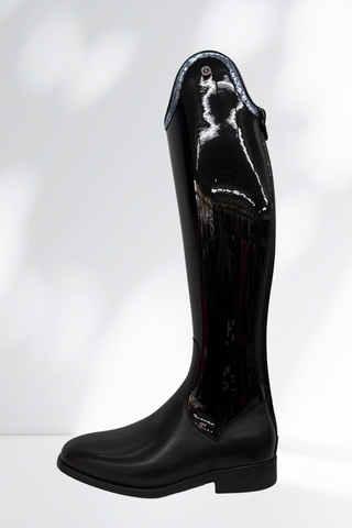 Tricolore by DeNiro Puro Duo Dressage Boots with Patent Shaft and Ice Cuff