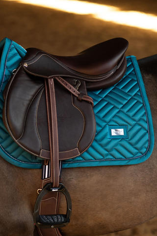 Equestrian Stockholm JUMP Saddle Pad Modern Teal Blue