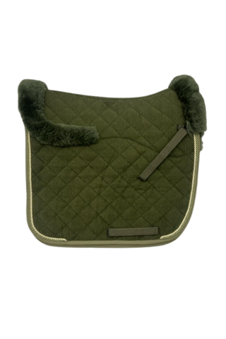 E.A Mattes Dressage Saddle Pad Square Corduroy with Fleece Trim and Semi Lining AW25