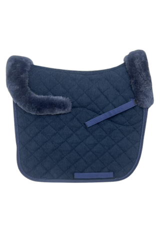 E.A Mattes Dressage Saddle Pad Square Corduroy with Fleece Trim and Semi Lining AW25
