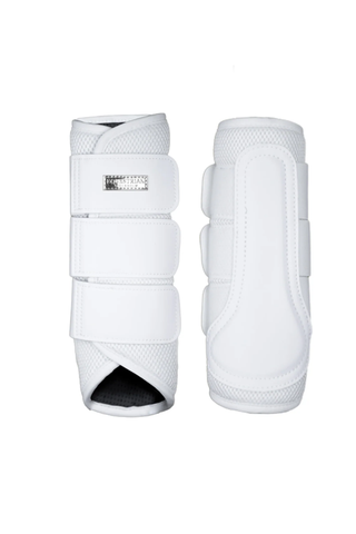 Equestrian Stockholm Mesh Brushing Boots White Silver