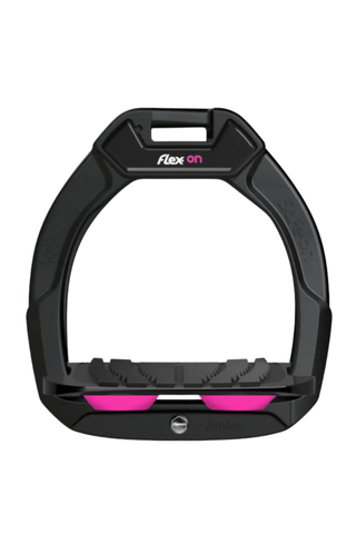 Flex-On SAFE ON JUNIOR Safety Stirrups BLACK-BLACK-PINK