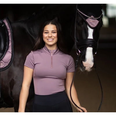 Equestrian Stockholm Illusion Short Sleeved Top Anemone