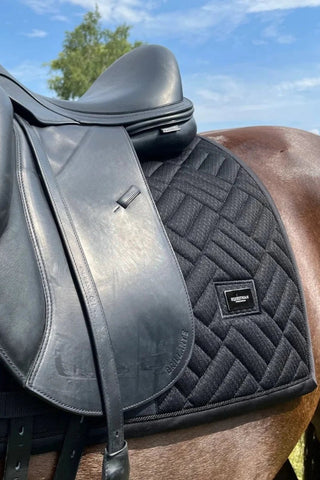 Equestrian Stockholm Dressage Saddle Pad Modern Mesh Black