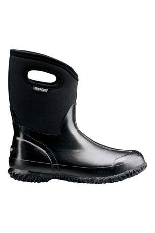 Bogs Classic Mid Handle Top Ladies Gumboots BLACK
