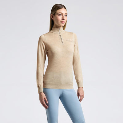 Cavalleria Toscana Ladies Merino Half Zip Turtleneck Sweater